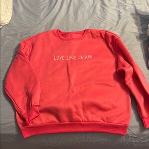 SHEIN Hot Pink 'Love Like Jesus' Sweatshirt